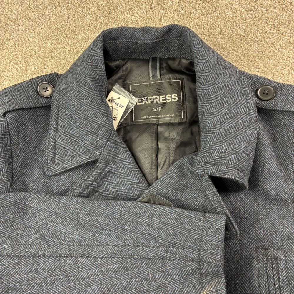 NWT EXPRESS Womens SP Double Breasted‎ Herringbone Peacoat Blazer Style Jacket